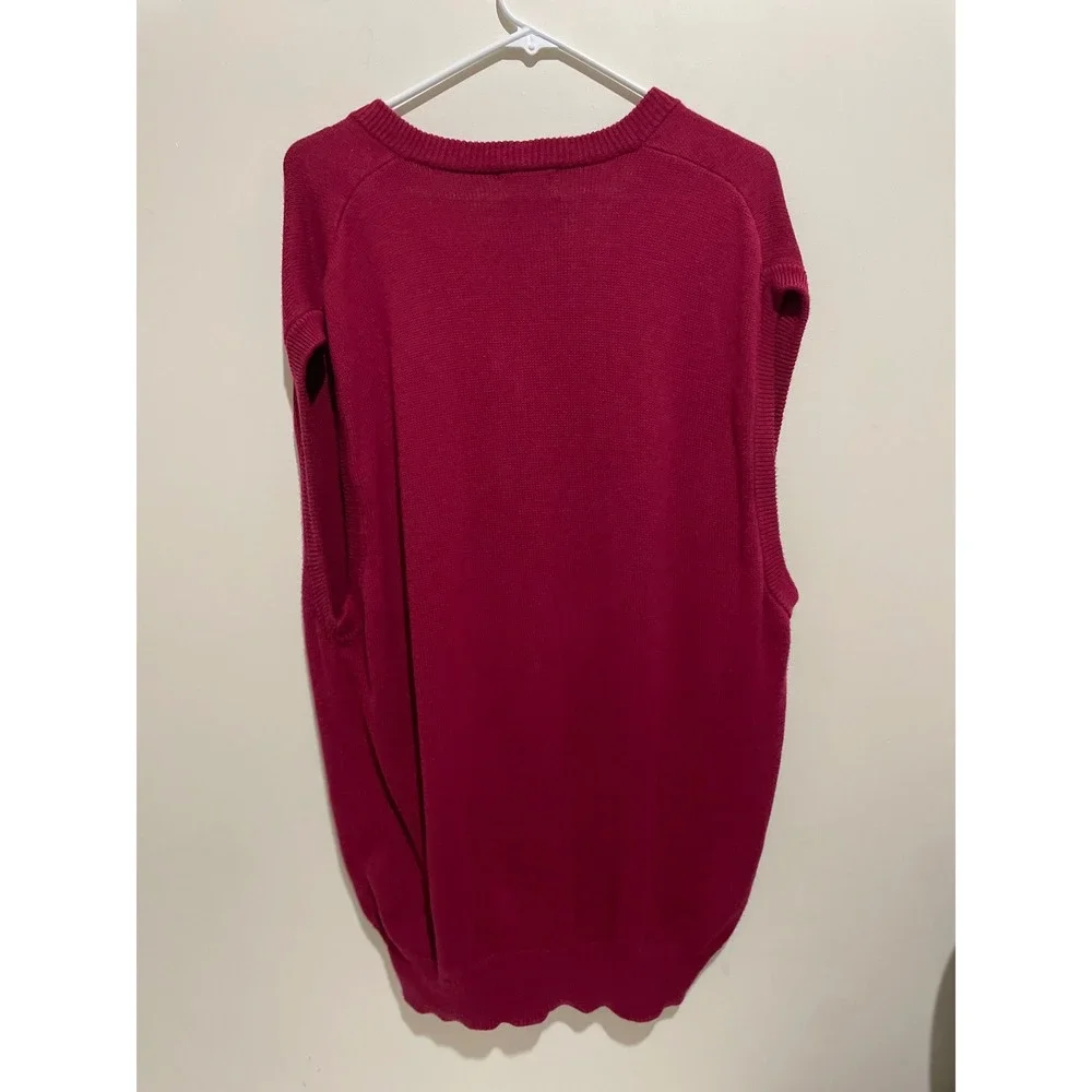 Titleist Corbin Mens XL Burgundy Red Cotton V-Neck Golf Sweater Vest Kingsmill